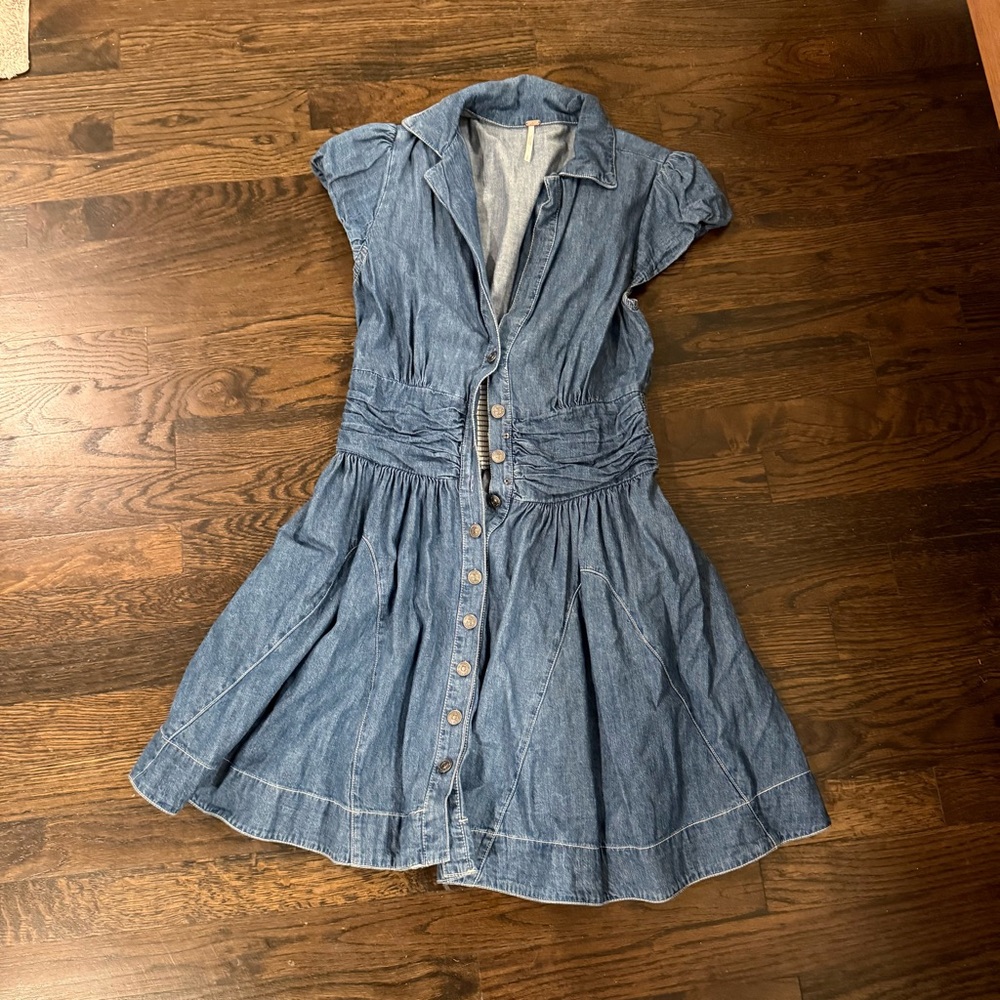 Free People Denim Button-Up Dress